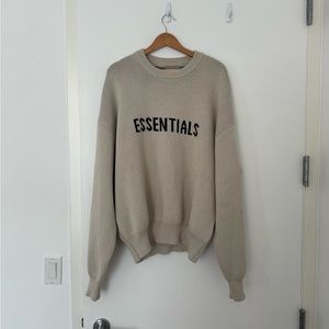 Essentials fear of god fw21 knit pullover sweater concrete xl